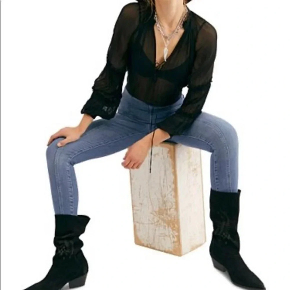 Free People Feel Alright Skinny Jeans Leggings - Picture 1 of 10